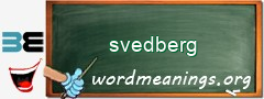 WordMeaning blackboard for svedberg